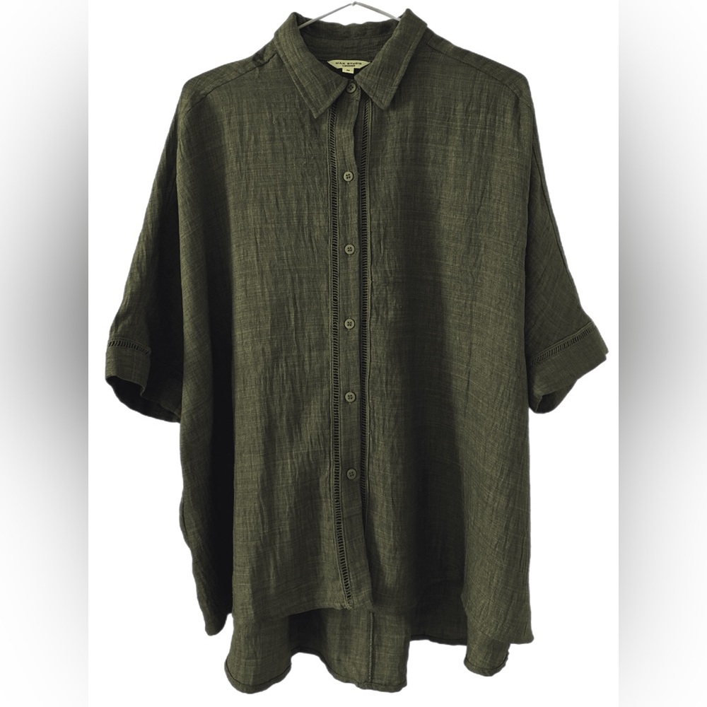 Meadow Green Oversized Button Down Shirt Size Medium